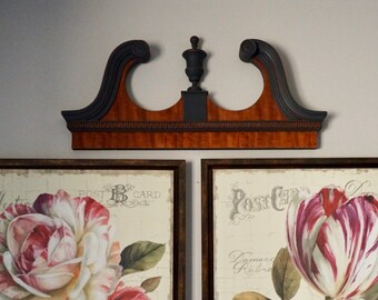 Architectural Salvage, Pediment, Antique Wood Detail, Georgian Design Element, Picture Topper, Mantle Decor, Window Topper, Wall Decor