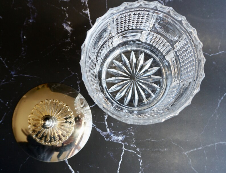 Vintage Crystal Ice Bucket With Silver Plate Handled Lid Etsy