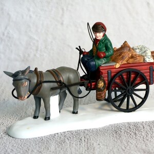 Department 56 Bringing Fleeces to the Mill 手描き磁器人形 2 体セット、Heritage Village Collection、廃盤商品 #5819-0