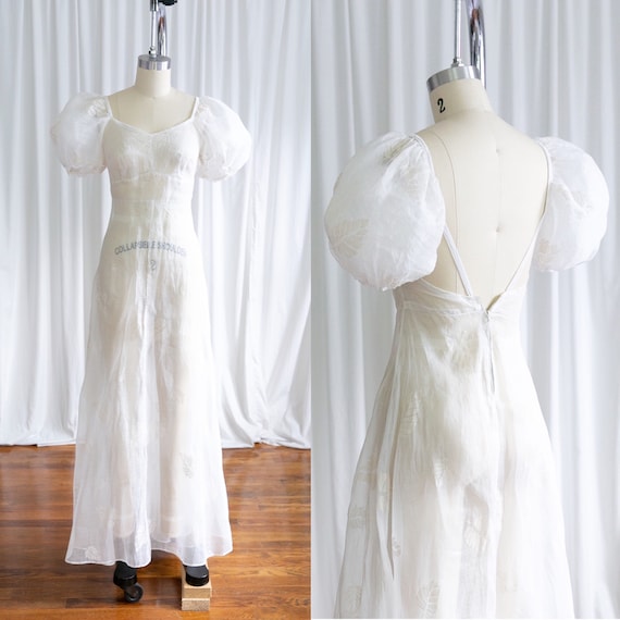 Glynne dress | vintage 30s dress | 1930s sheer whi