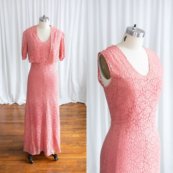 Sweet Rose dress | vintage 30s dress | 1930s pink