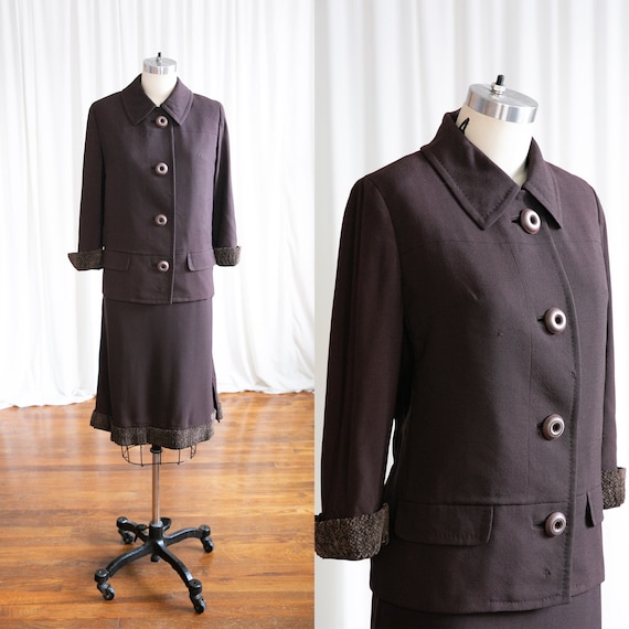 Amelie suit | vintage 60s suit | 1960s brown wool