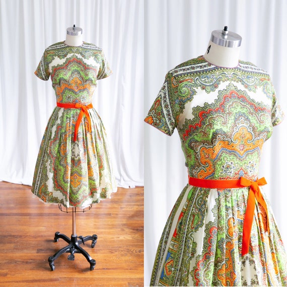 Kaleidoscope dress | vintage 50s dress | 1950s rai