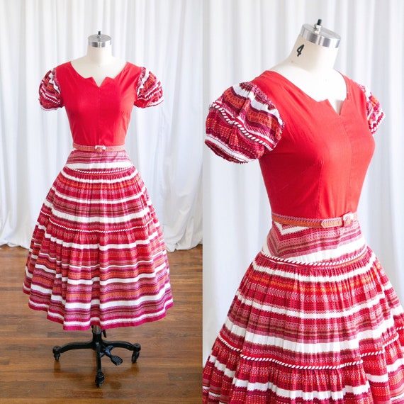 Feliz Navidad dress | vintage 40s dress | 1940s co