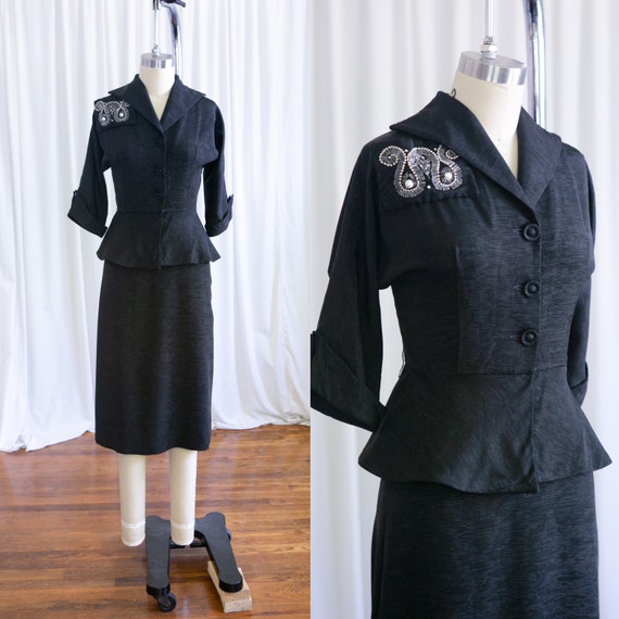 Lady Mystique suit | vintage 50s skirt suit | 1950
