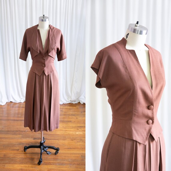 Red River suit | vintage 40s skirt suit | 1940s br