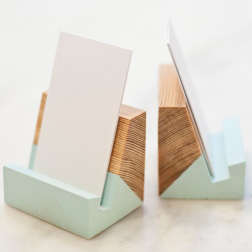 Reclaimed Wood Vertical Business Card Holder Etsy