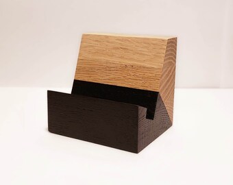 Red Oak Vertical Business Card Holder