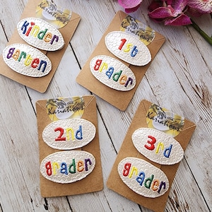 Fun Metal Snap Hair Clip Covers Kindergarten First Grade Second Grade Third Grade - Set of 2