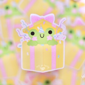 Froggy gift glossy vinyl sticker