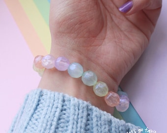 Transparentes glitzerndes Perlenarmband 10 mm - kawaii Armbänder - fairy kei - decora