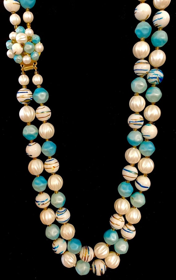 Vintage Double strand Beaded Necklace from Hong Ko