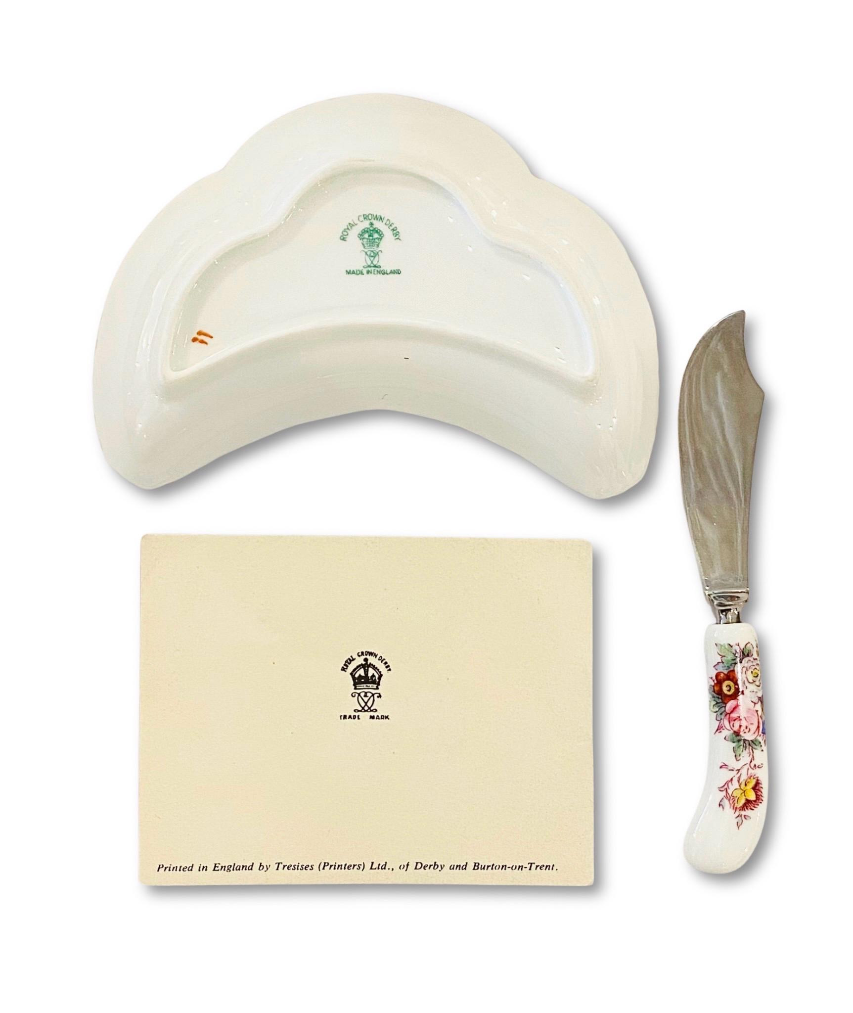 Royal Crown Derby China Box Set of Dish and Knife - Etsy