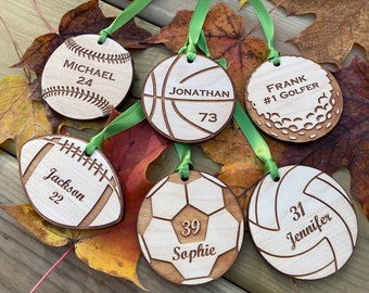 Personalized Sport Ornament Baseball Ornament Football Ornament Basketball Ornament Soccer Ornament Golf Ornament Volleyball Ornament