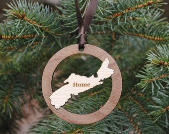 Personalized Home Christmas Ornament ANY STATE, COUNTRY or Island Baby's First Christmas, Our First Home, Wedding Gift, Destination Wedding