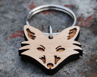 Wooden Fox Keychain Woodland Animal Series