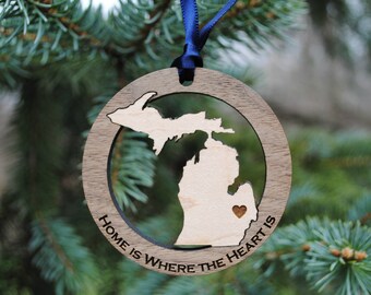 Personalized State Christmas Ornament ANY STATE, COUNTRY or Island Baby's First Christmas, Our First Home, Wedding Gift, Destination Wedding