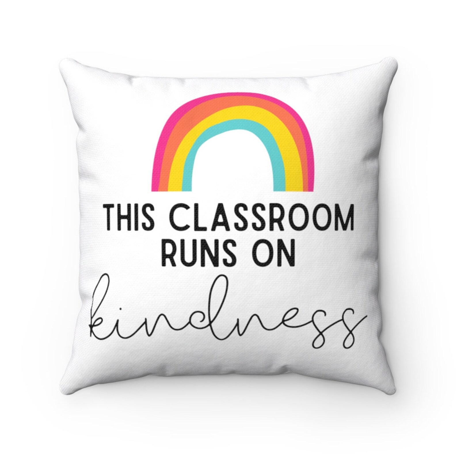 Classroom Pillow This Classroom Runs On Kindness Classroom Etsy