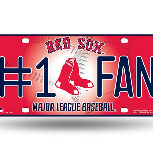 Boston Red Sox MLB #1 Fan Metal License Plate, Licensed by Rico