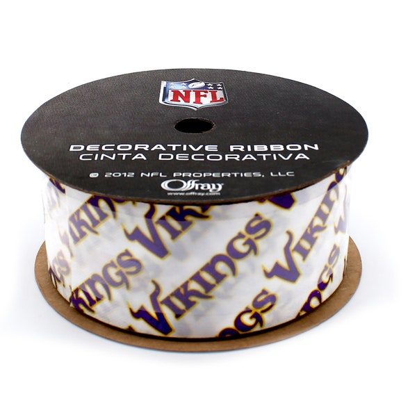 1-5/16" NFL Minnesota Vikings Ribbon, 12 foot spool, Licensed NFL Offray Ribbon