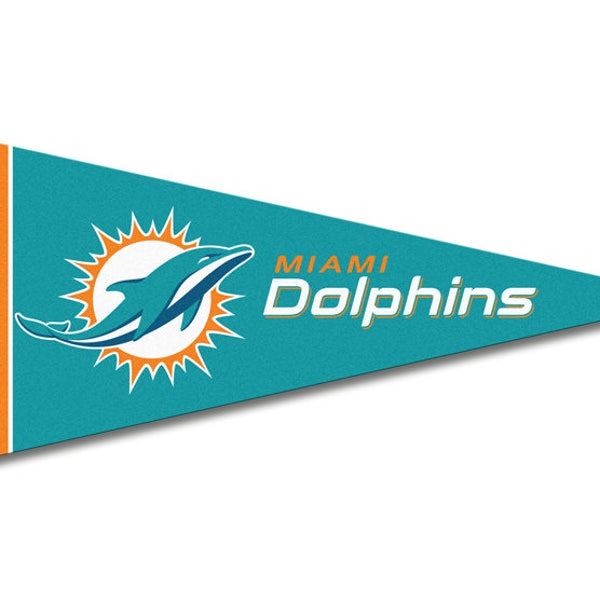 Miami Dolphins NFL Felt Mini Pennants, 4" x 9", Licensed by Rico
