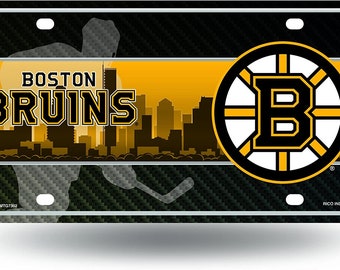 Boston Bruins Metal License Plate, Licensed by Rico