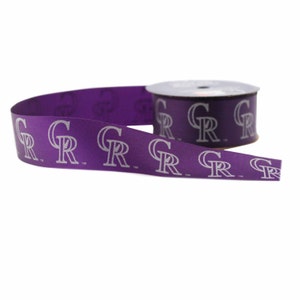 Offray MLB Colorado Rockies Fabric Ribbon, 1-5/16 pollici per 12 piedi, viola / bianco, con licenza. di Offray