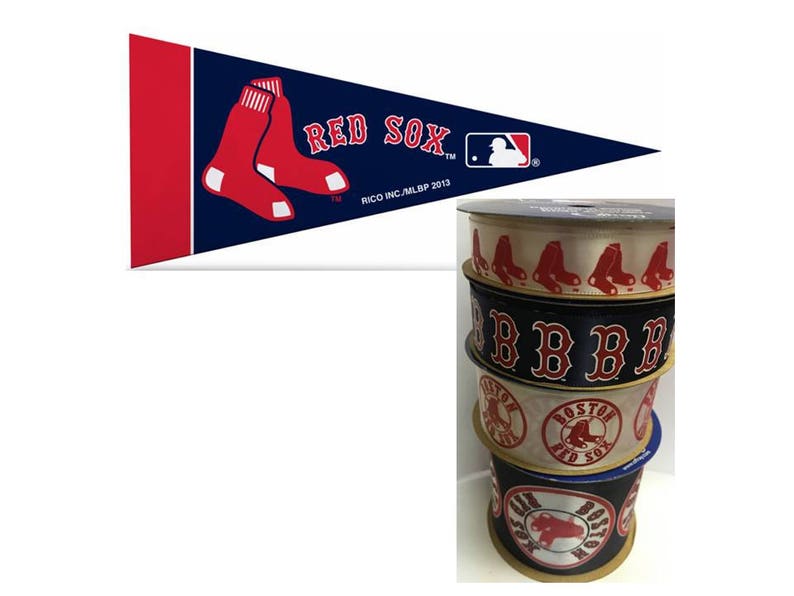Boston Red Sox MLB Ribbon 4pack of Ribbon & Mini Pennant Etsy