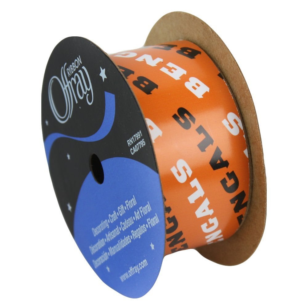 1 Yard of 2 inch Cincinatti Bengals grosgrain Ribbon 1 Yard of 2 inch Cincinatti Bengals grosgrain Ribbon
