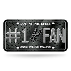 San Antonio Spurs NBA #1 Fan Metal License Plate - Licensed By Rico