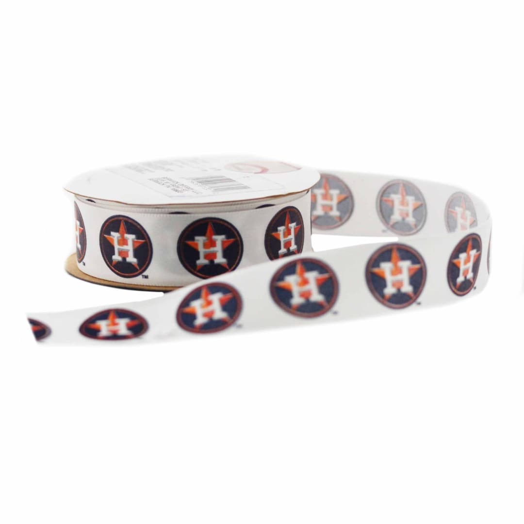 Offray MLB Houston Astros Fabric Ribbon, 7/8-inch by 9-feet, White/blue ...