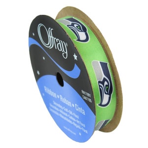 NFL Seattle Seahawks ribbon, 5/8&quot;, 9 feet , Licensed by Offray