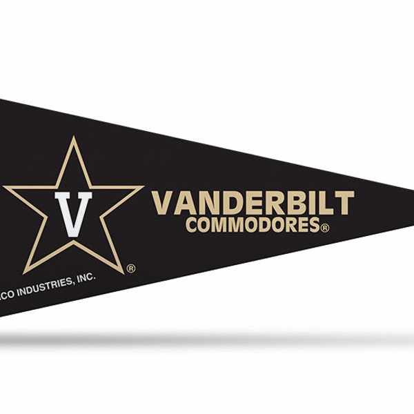 Vanderbilt Commodores NCAA Licensed By Rico Felt Mini Pennant, 4" x 9"