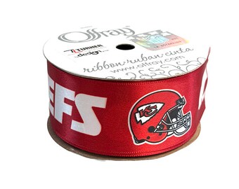 1.5" NFL Kansas City Chiefs Ribbon, 15 foot spool, Licensed Offray Ribbon