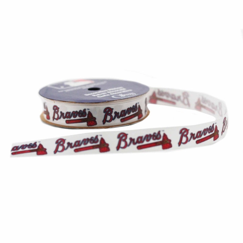 Offray MLB Atlanta Braves Fabric Ribbon 5/8Inch by 9Feet Etsy