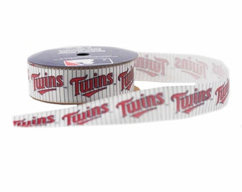 Offray MLB Minnesota Twins Fabric Ribbon, 7/8-Inch by 9-Feet, Licensed by Offray