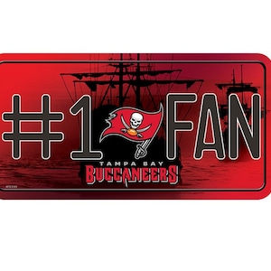 Tampa Bay Buccaneers NFL #1 Fan Metal License Plate/ Auto Tag, Licensed by Rico