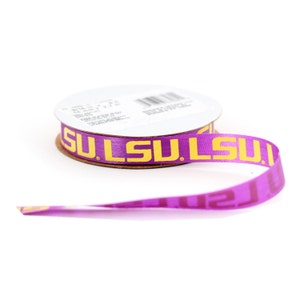 9/16" Louisiana State University (LSU) Tigers Ribbon , licenciado por Offray - 9 pies