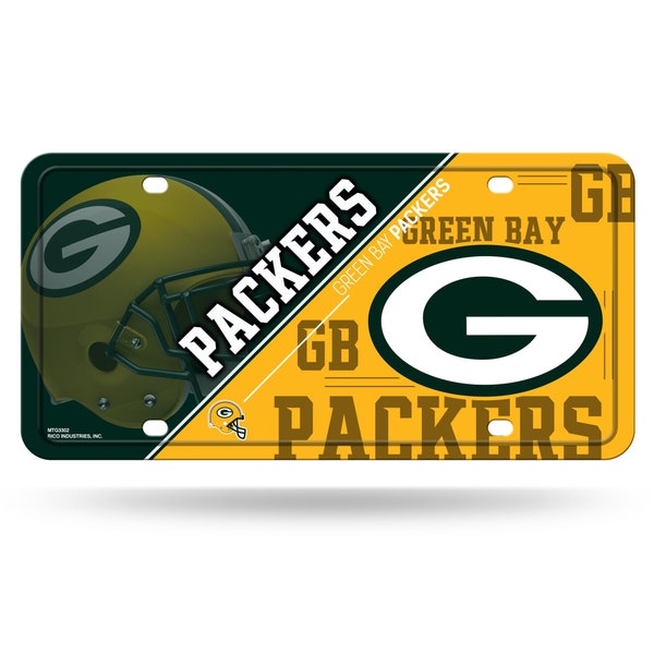 Green Bay Packers NFL Metal License Plate, Licensed by Rico