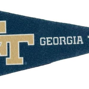 Georgia Tech Yellow Jackets Felt Mini Pennants, 4" x 9", Licensed by Sewing Concepts