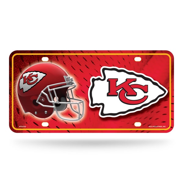 Kansas City Chiefs NFL Metal License Plate - Licensed by Rico