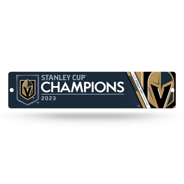 Vegas Golden Knights Rico Industries NHL Hockey Stanley Cup Champions Plastic 4" x 16" Street Sign