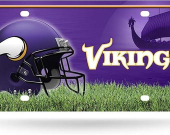 Metalowa tablica rejestracyjna Minnesota Vikings, licencjonowana przez Rico
