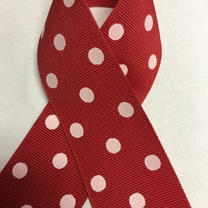 1-1/2&quot; Red Grosgrain Ribbon with White Polka Dots - Made in USA
