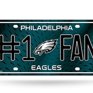 Philadelphia Eagles NFL #1 Fan Metal License Plate - Concesso in licenza da Rico