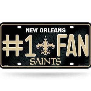 New Orleans Saints NFL #1 Fan Metal License Plate - Licensed by Rico