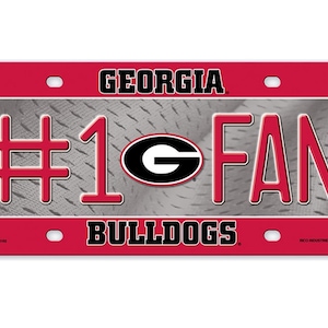 Georgia Bulldogs NCAA #1 Fan Metal License Plate