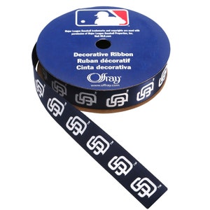 Offray MLB San Diego Padres Fabric Ribbon, 5/8-Inch by 9-Feet, Licensed by Offray