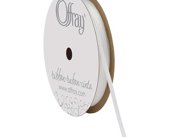 1/8"  Dainty Double Face Satin - White Made in USA by Offray