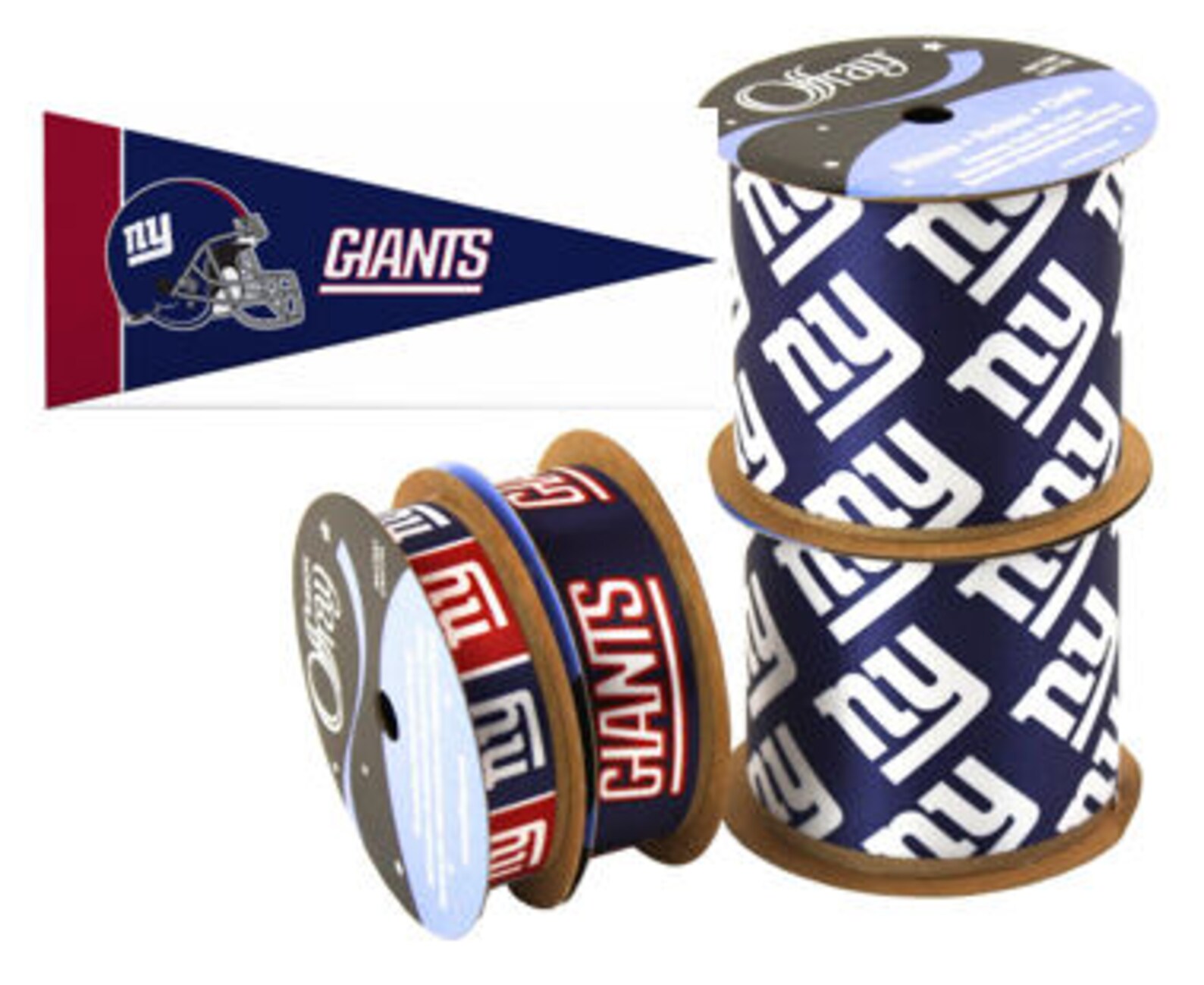NFL New York Giants Ribbon 4pack of Ribbon & Mini Pennant Etsy